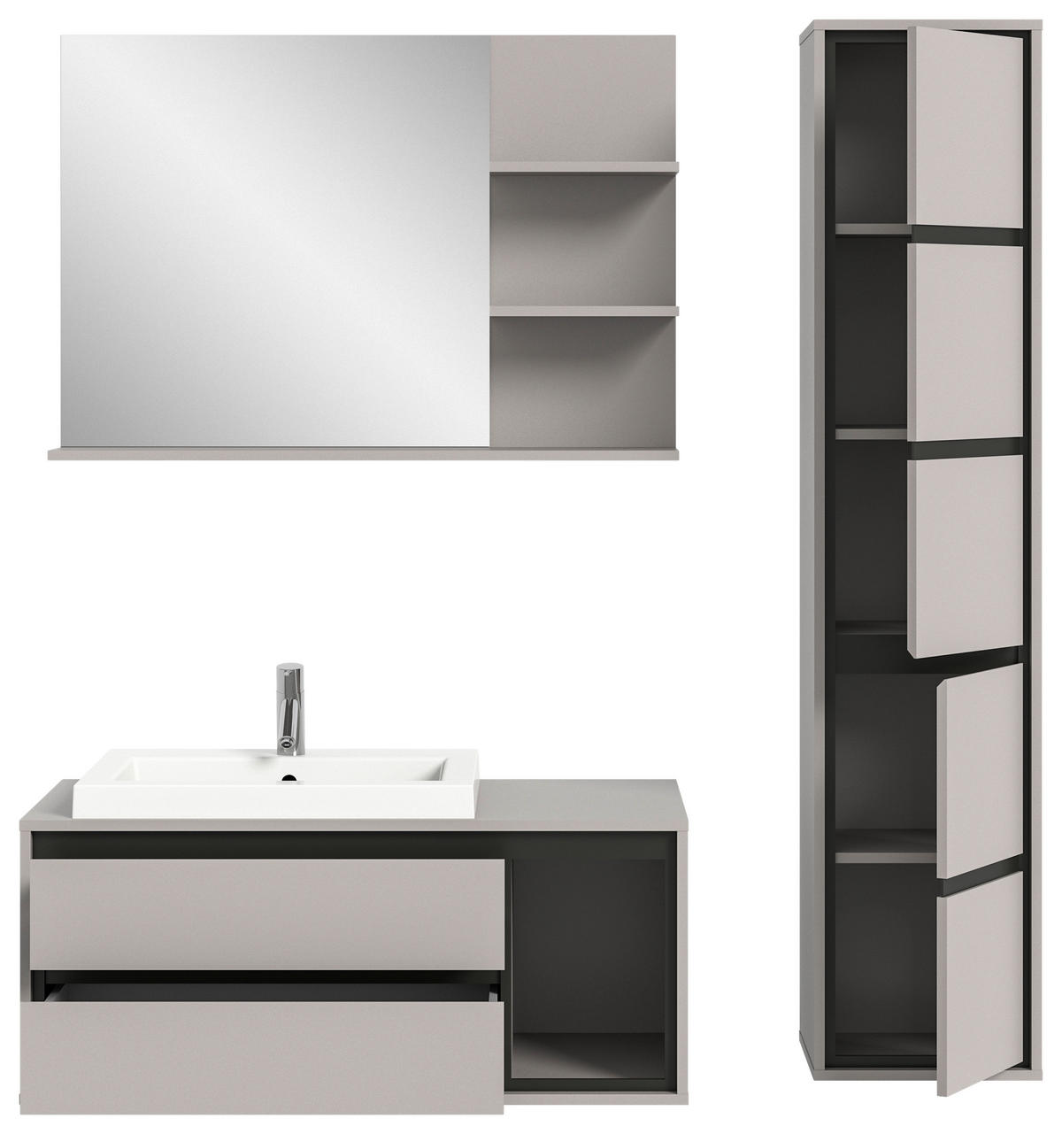 WANDSPIEGEL 100/69/16 cm  - Grau, MODERN, Holzwerkstoff (100/69/16cm) - MID.YOU