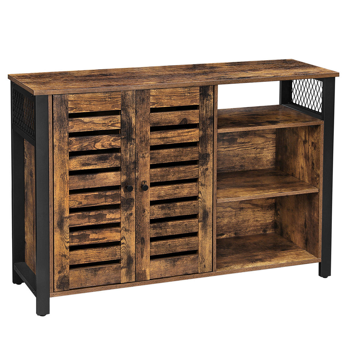 SIDEBOARD INDUSTRIE-DESIGN Braun, Schwarz Einlegeböden  - Schwarz/Braun, Trend, Holzwerkstoff/Metall (110/75/33cm) - Boxxx