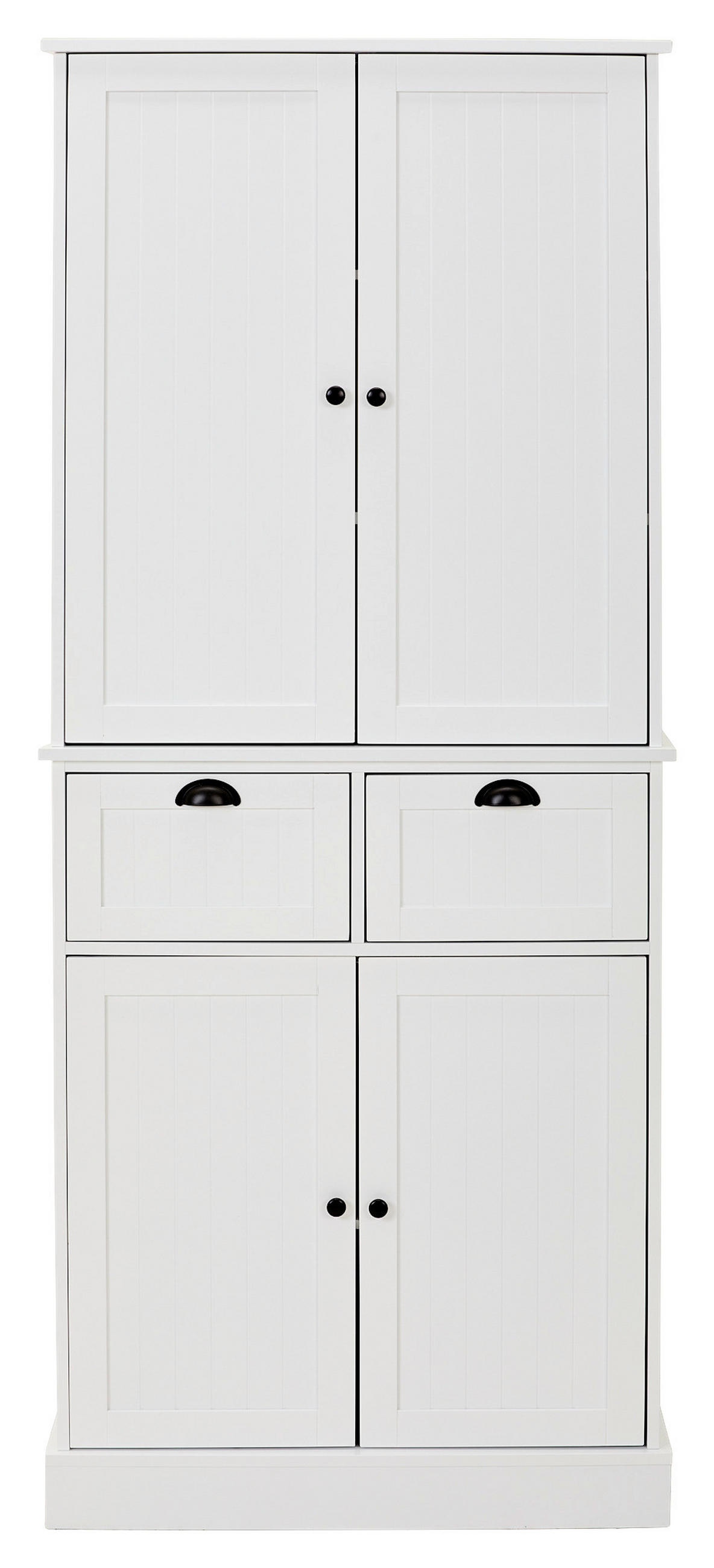 VYSOKÁ KOMODA, bílá, 76/178/40 cm - bílá/černá, Lifestyle, kov/kompozitní dřevo (76/178/40cm) - MID.YOU