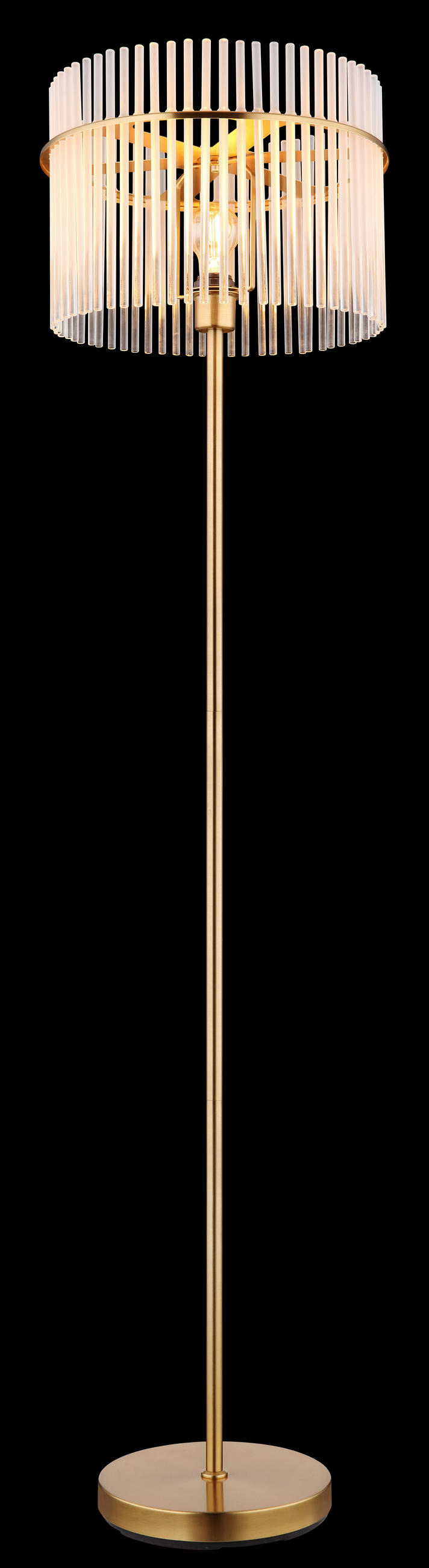 STEHLEUCHTE - Klar/Goldfarben, Konventionell, Glas/Metall (38/152cm) - Globo