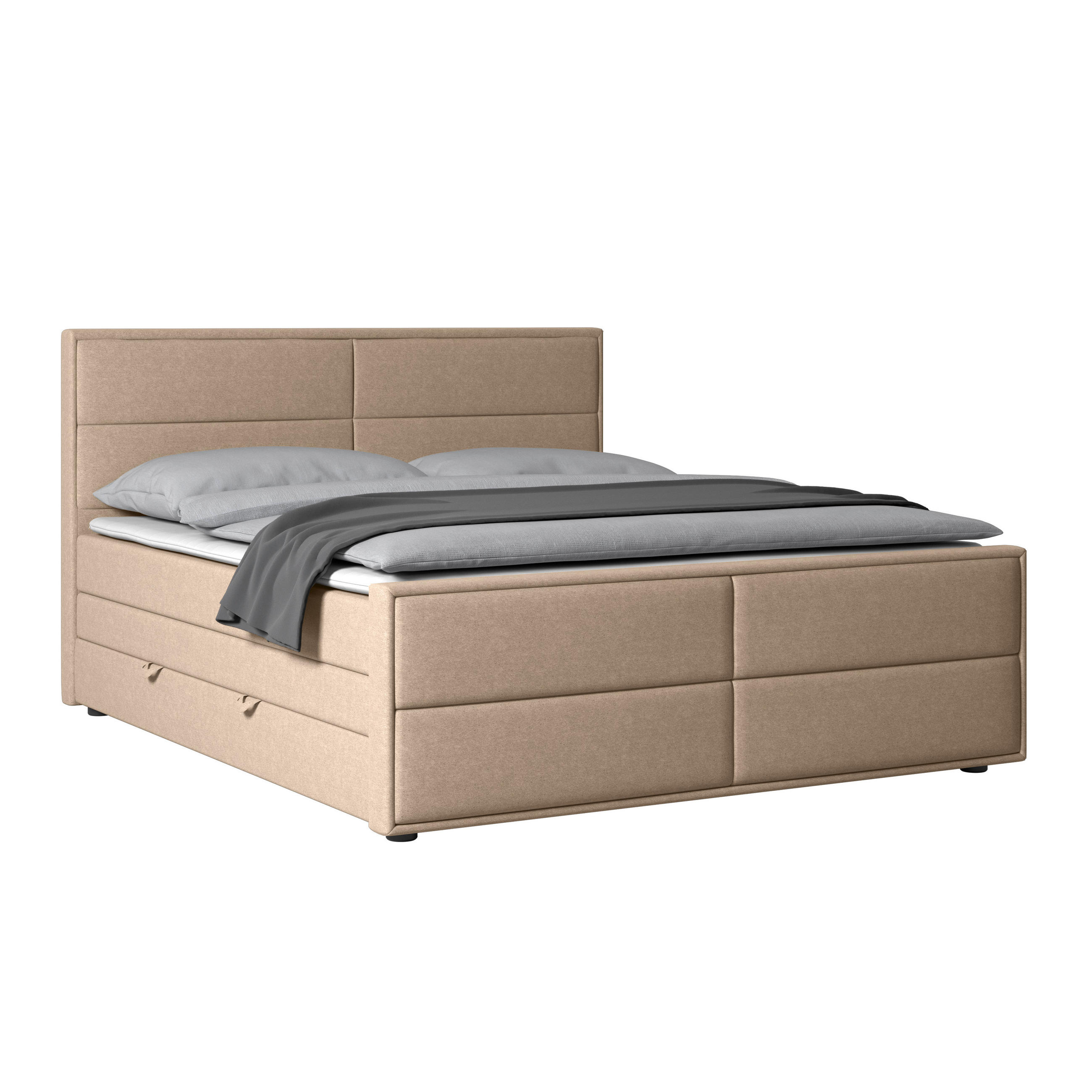 BOXSPRINGBETT 180/200 cm  in Naturfarben  - Schwarz/Naturfarben, MODERN, Karton/Holz (180/200cm) - MID.YOU