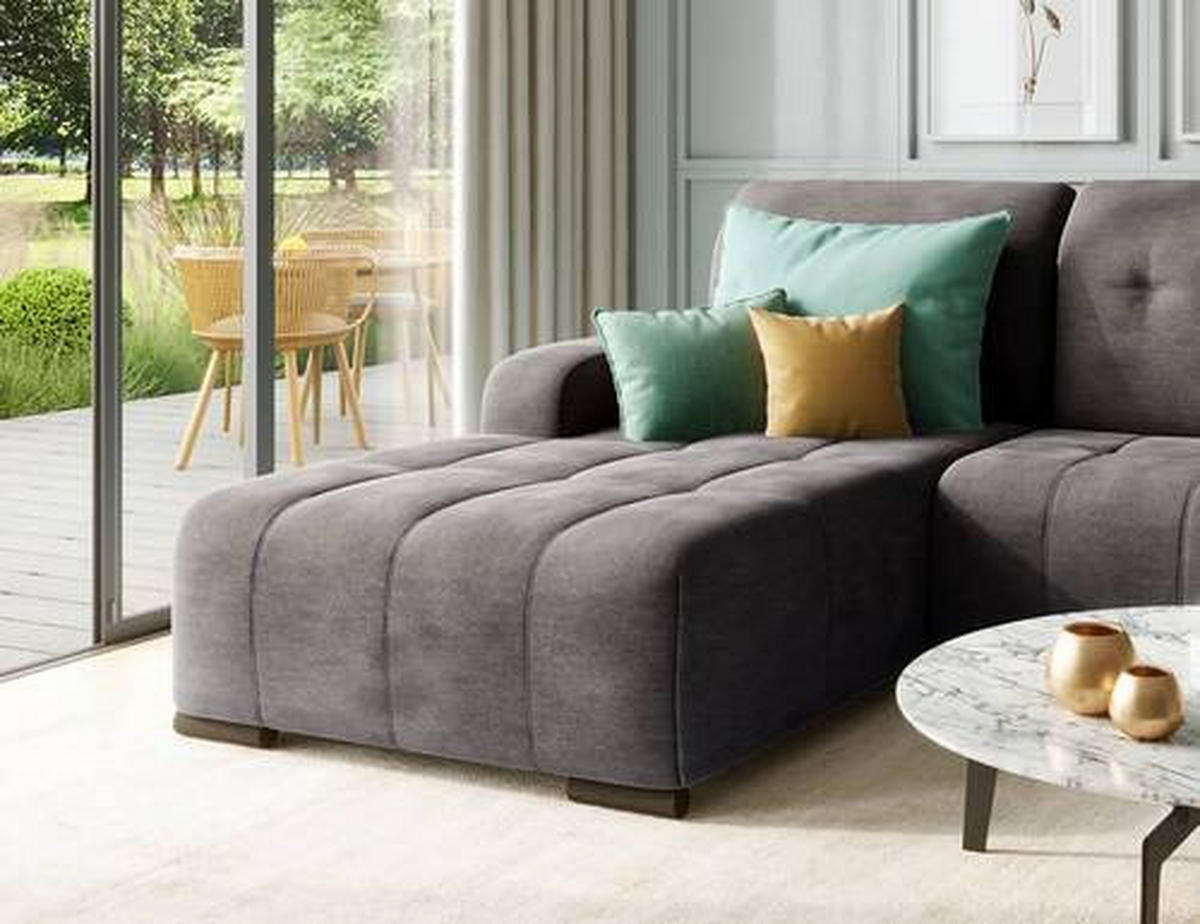 ECKSOFA in Mikrofaser Anthrazit  - Anthrazit/Schwarz, Modern, Textil/Metall (292/185cm) - Livetastic
