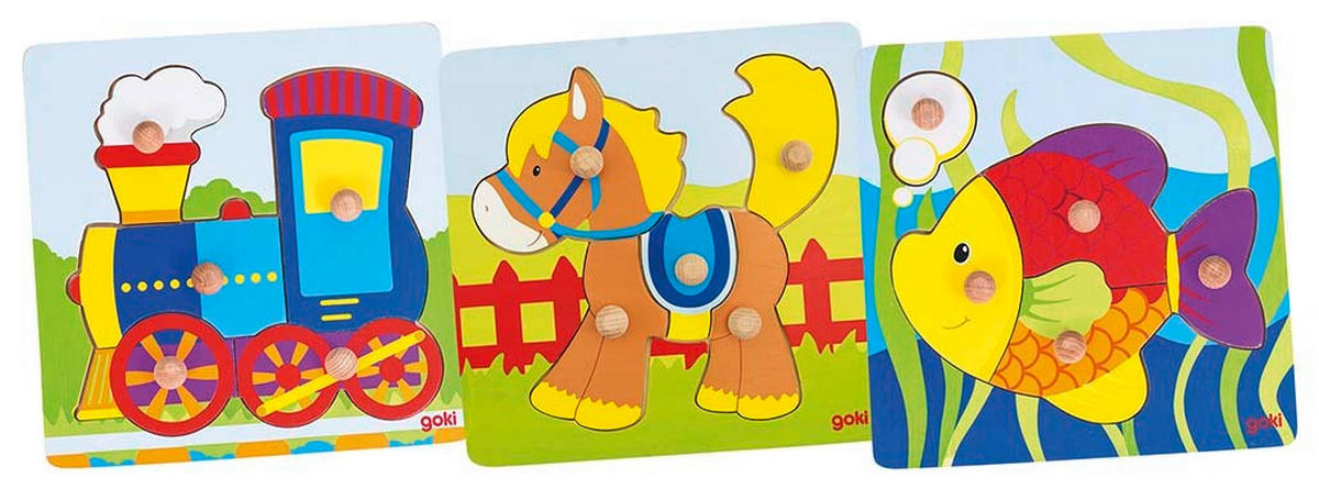 SESTAVLJANKA - večbarvno, Basics, les (21/21cm) - Goki