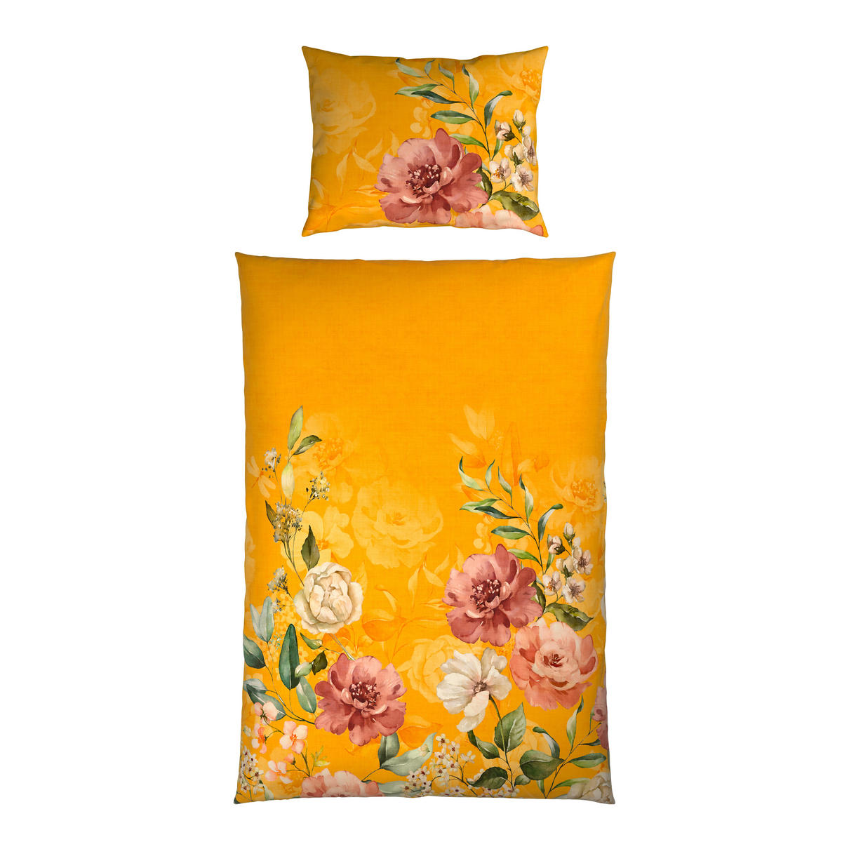 BETTWÄSCHE Mavie Satin 140/200 cm  - Gelb, KONVENTIONELL, Textil (140/200cm) - Esposa