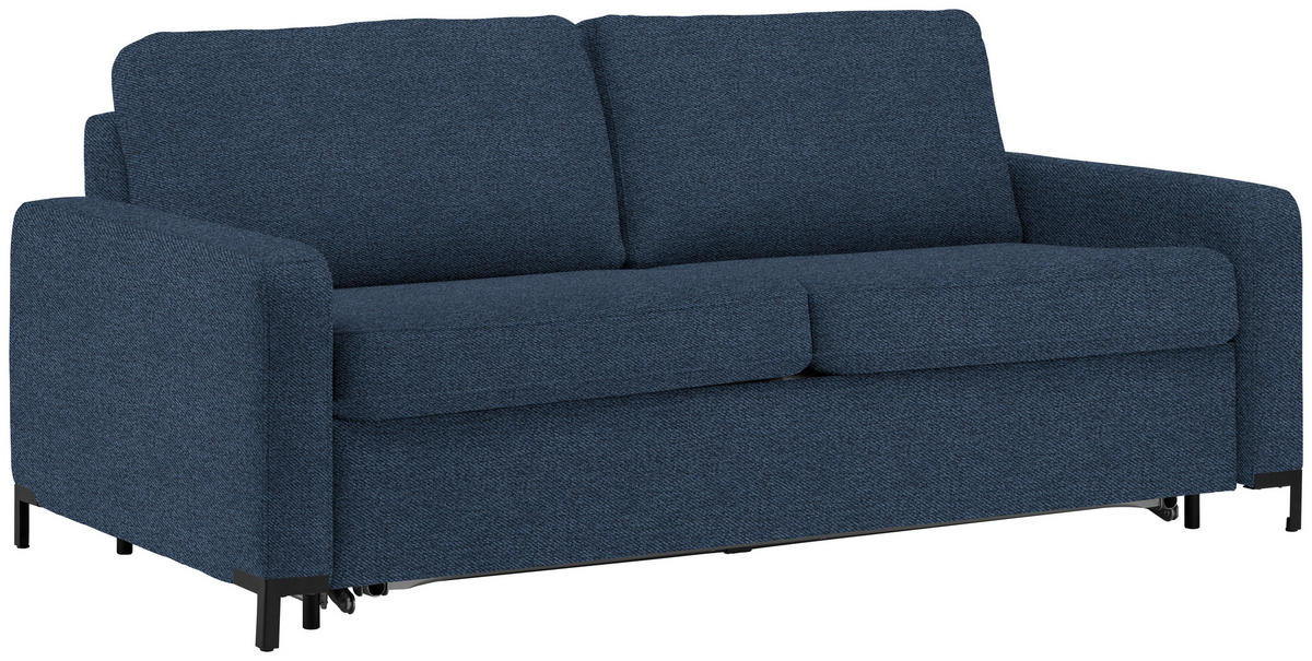 BÄDDSOFFA i vävt tyg blå  - blå/svart, Klassisk, metall/textil (187/84/97cm) - Livetastic