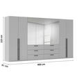 DREHTÜRENSCHRANK 400/223/61 cm,  in Weiß, Weiß Hochglanz, 8-türig  - Chromfarben/Weiß Hochglanz, Basics, Glas/Holzwerkstoff (400/223/61cm) - Novel