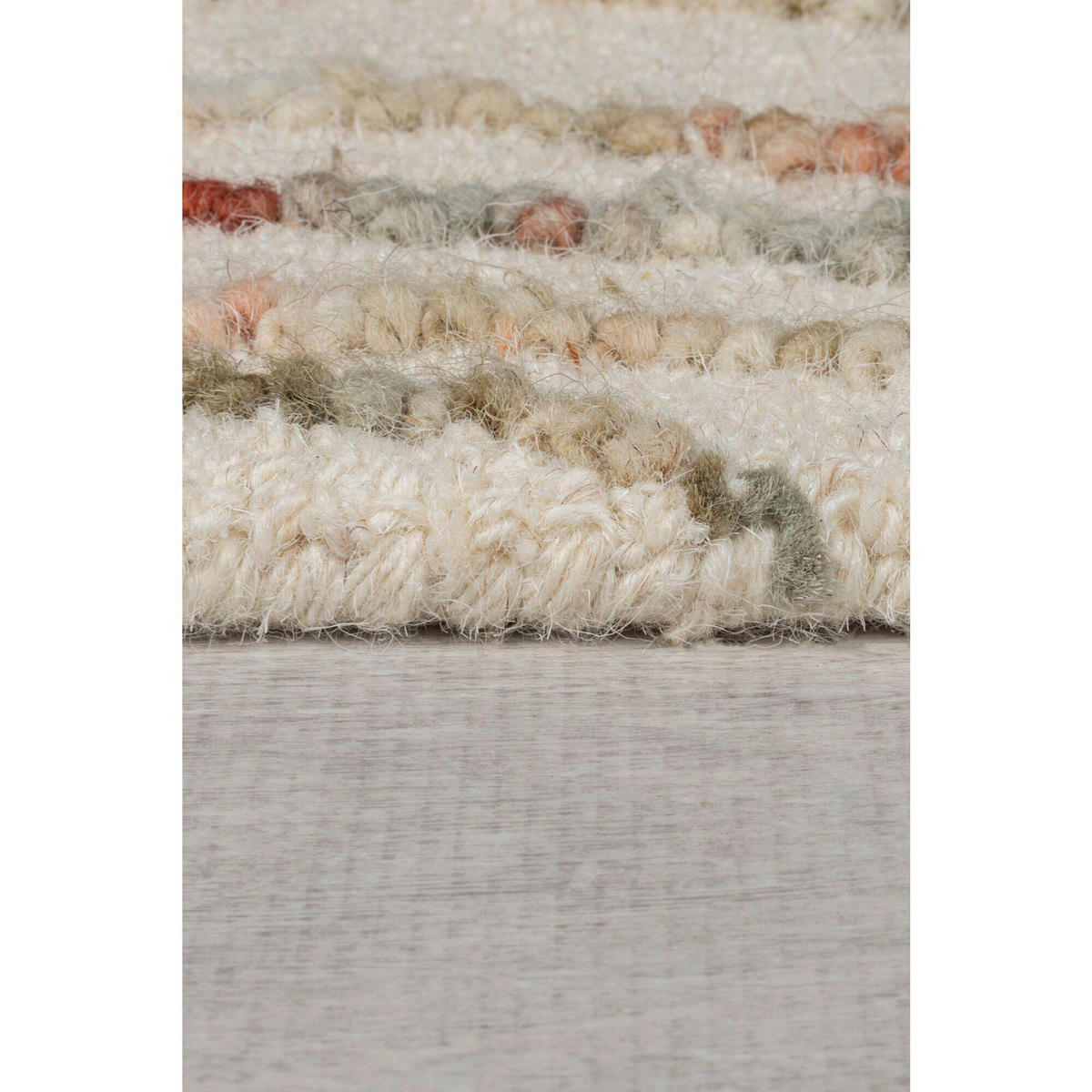 WOLLTEPPICH 120/170 cm ABSTRACT SWIRL WOOL Naturfarben, Orange  - Naturfarben/Orange, KONVENTIONELL, Textil (120/170cm)