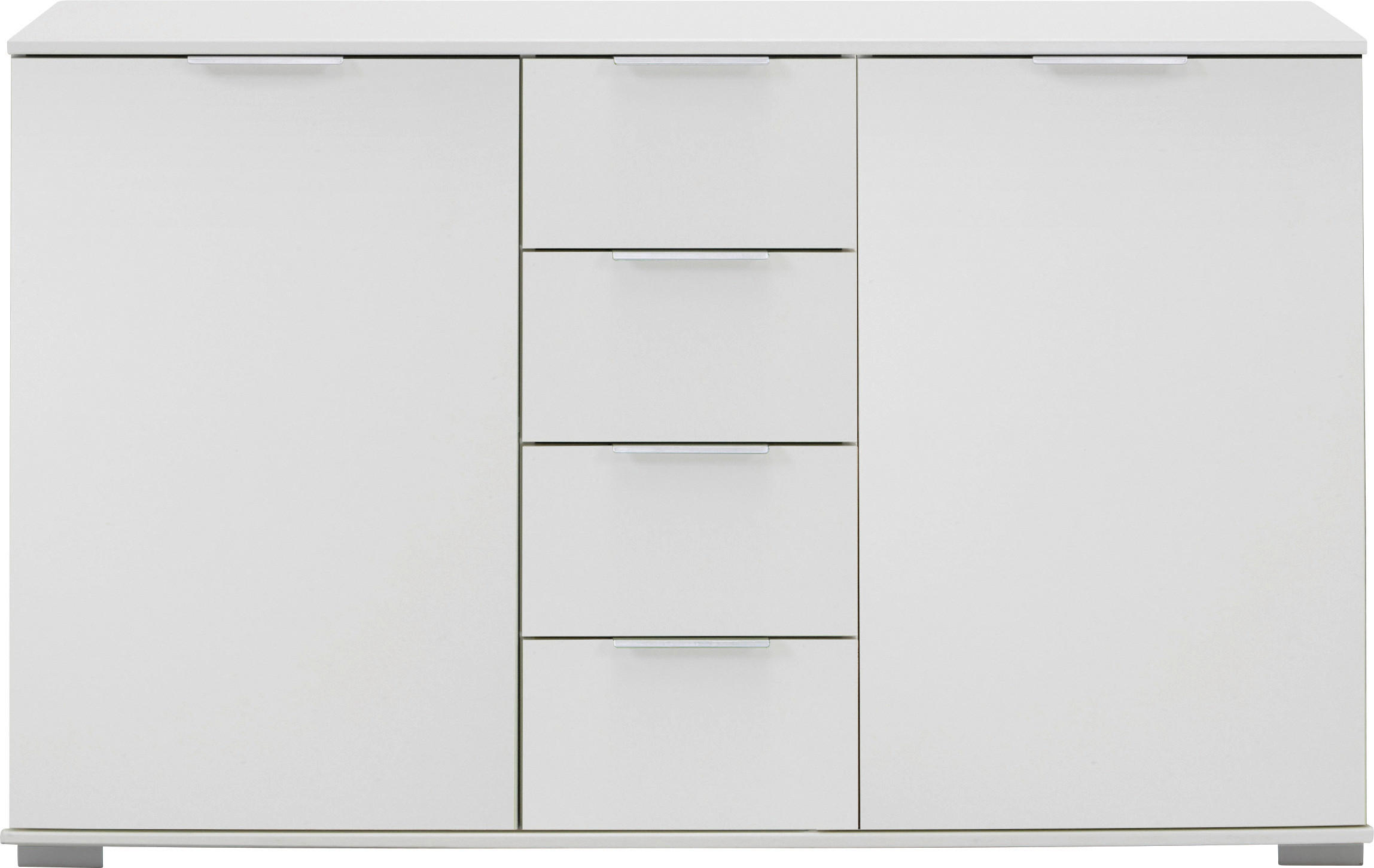ANRICHTE - Alufarben/Weiß, Design, Holzwerkstoff/Kunststoff (130/83/41cm) - Livetastic