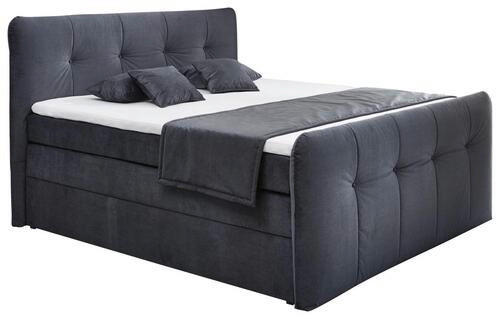 BOXSPRINGBETT 180/200 cm  in Grau  - Grau, KONVENTIONELL, Textil (180/200cm) - Carryhome