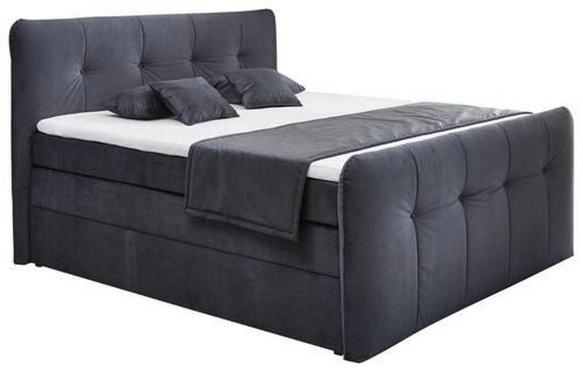 BOXSPRINGBETT 180/200 cm  in Grau  - Grau, KONVENTIONELL, Textil (180/200cm) - Carryhome