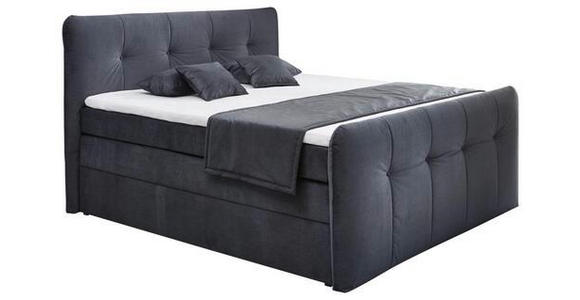 BOXSPRINGBETT 180/200 cm  in Grau  - Grau, KONVENTIONELL, Textil (180/200cm) - Carryhome