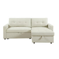 ECKSOFA LYN Beige Leinenoptik  - Beige/Schwarz, Design, Kunststoff/Textil (218/91/85cm) - MID.YOU