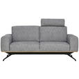 3-SITZER-SOFA Struktur Grau  - Schwarz/Grau, Design, Holz/Textil (196/85-104/95cm) - Novel