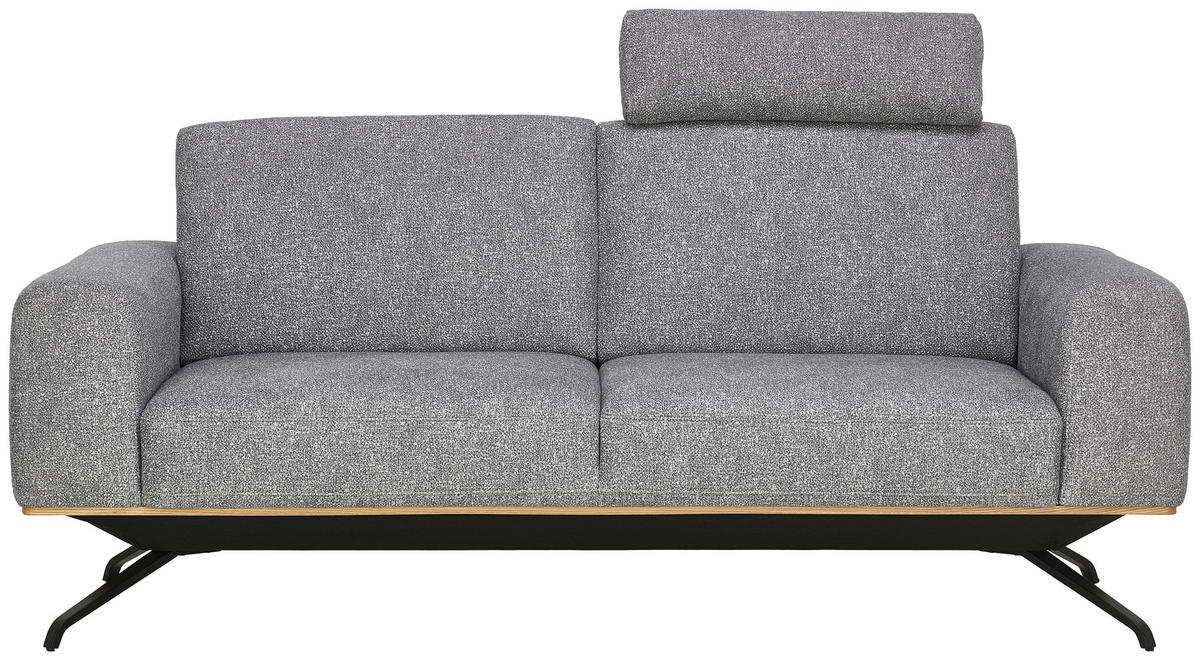 3-SITZER-SOFA Struktur Grau  - Schwarz/Grau, Design, Holz/Textil (196/85-104/95cm) - Novel