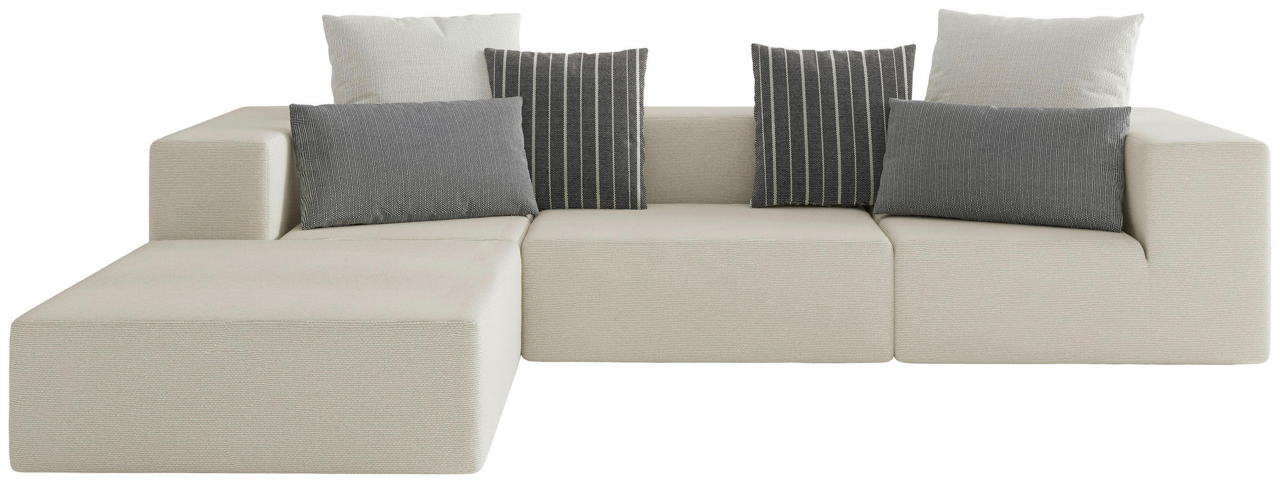LOUNGESOFA  - Beige/Multicolor, Design, Textil (220/330cm) - Livetastic