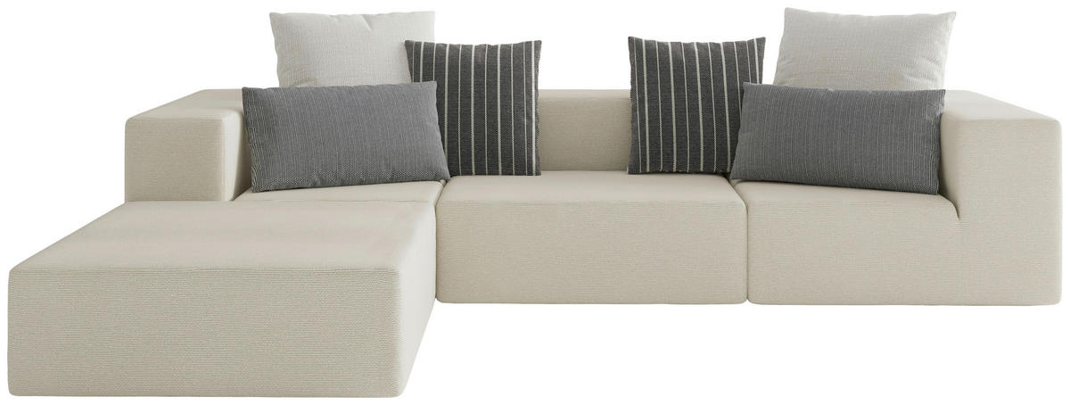 LOUNGESOFA  - Beige/Multicolor, Design, Textil (220/330cm) - Livetastic