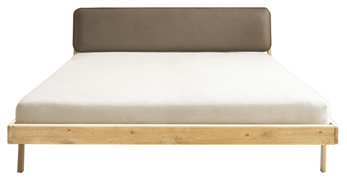 BETT 180/200 cm,  in Eichefarben,  - Taupe/Eichefarben, MODERN, Holz (180/200cm) - MID.YOU