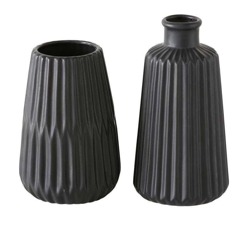 VASE 17 cm  - Schwarz, Design, Keramik (8/17cm)