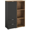 KOMMODE 80/119/42 cm  in Graphitfarben, Eiche Artisan  - Alufarben/Graphitfarben, Trend, Holzwerkstoff/Kunststoff (80/119/42cm) - Stylife