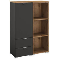 KOMMODE 80/119/42 cm  in Graphitfarben, Eiche Artisan  - Alufarben/Graphitfarben, Trend, Holzwerkstoff/Kunststoff (80/119/42cm) - Stylife