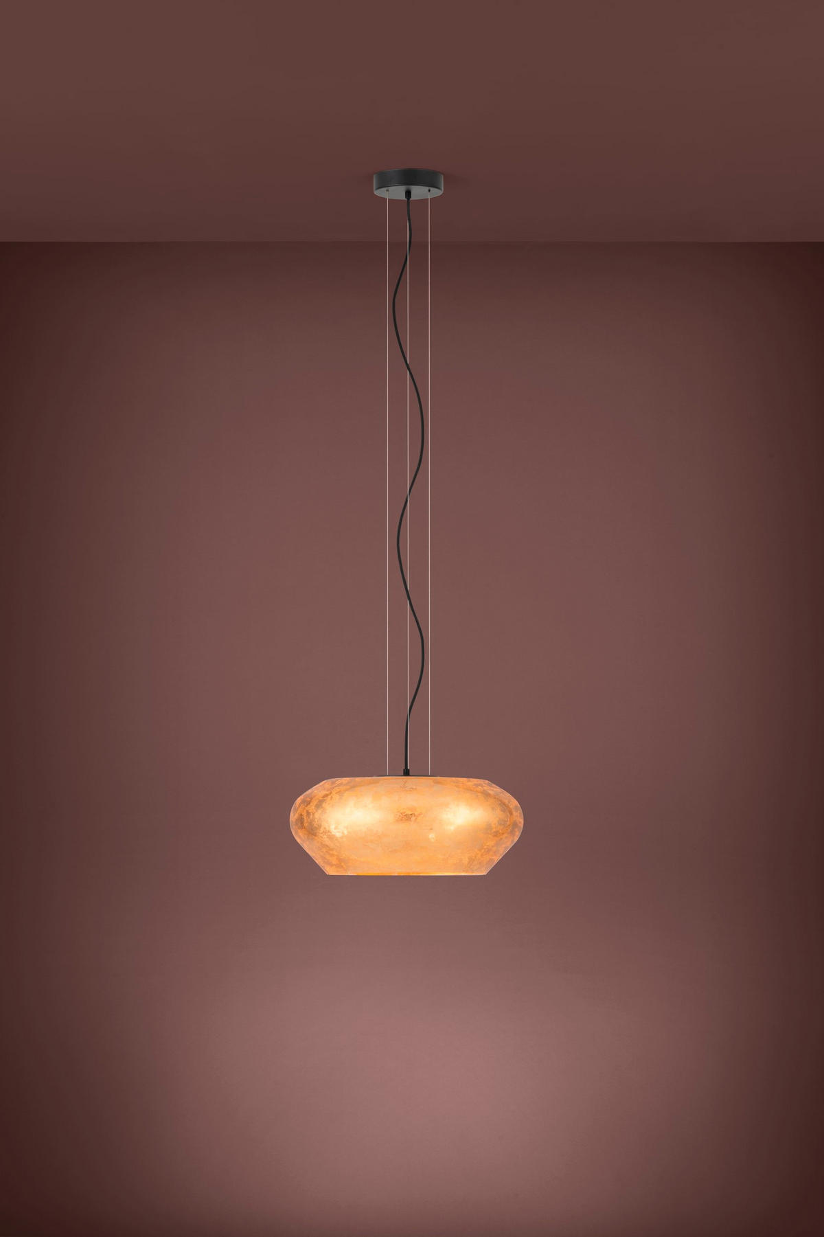 VISEČA SVETILKA  Priorat      50/150 cm     20 W E27 - zlate barve/črna, Trend, kovina/steklo (50/150cm)