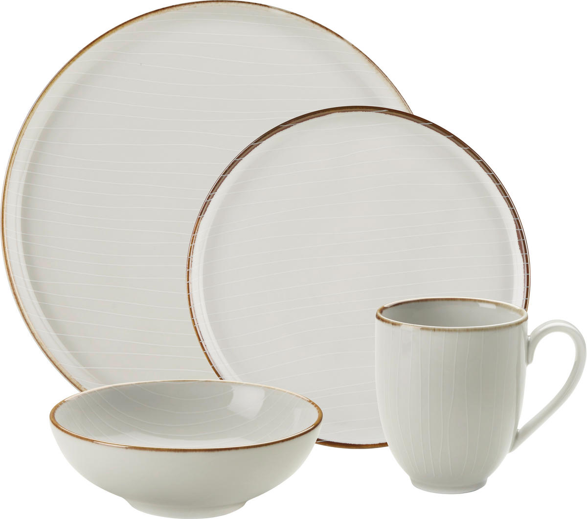 KOMBISERVICE Bergen 24-teilig  - Beige, Design, Keramik - Landscape