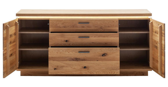 SIDEBOARD Eichefarben  180/84/44 cm  - Eichefarben/Anthrazit, Natur, Holz/Holzwerkstoff (180/84/44cm) - Linea Natura