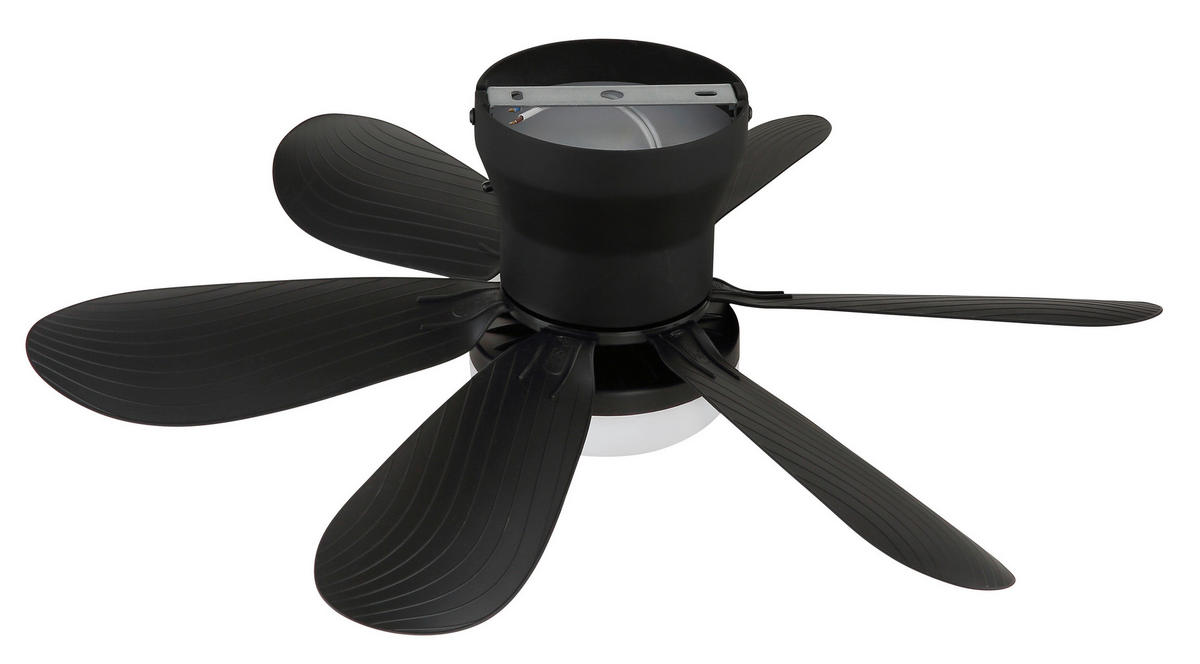 STROPNI VENTILATOR  Delores   2700-6500 K   - črna/bela, Design, kovina/umetna masa (51/16,5cm) - Globo