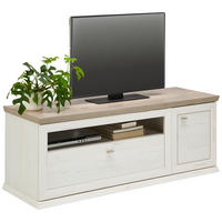 COMODĂ TV 150/55,4/50,3 cm  - culoare nichel/alb, Lifestyle, metal/material pe bază de lemn (150/55,4/50,3cm) - Hom`in