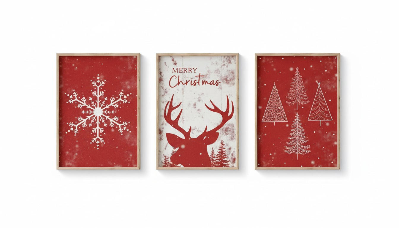 BILDERSET Multicolor 33/48 cm  - Multicolor, Basics, Holz (33/48cm) - X-Mas