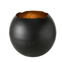 WINDLICHT Schwarz, Goldfarben 30/26,5 cm  - Goldfarben/Schwarz, Basics, Metall (30/26,5cm) - Boltze Home