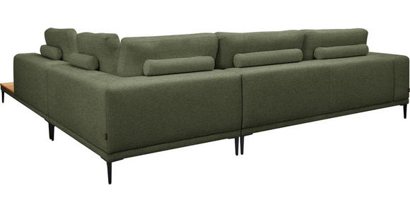 ECKSOFA  in Leinwand Grün  318/271 cm  - Schwarz/Grün, Design, Textil/Metall (318/271cm) - Belluti