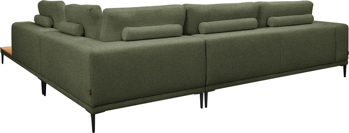 ECKSOFA  in Leinwand Grün  318/271 cm  - Schwarz/Grün, Design, Textil/Metall (318/271cm) - Belluti