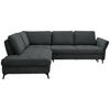 ECKSOFA Dunkelgrau Struktur  - Dunkelgrau/Schwarz, Natur, Textil/Metall (233/288cm) - Valnatura