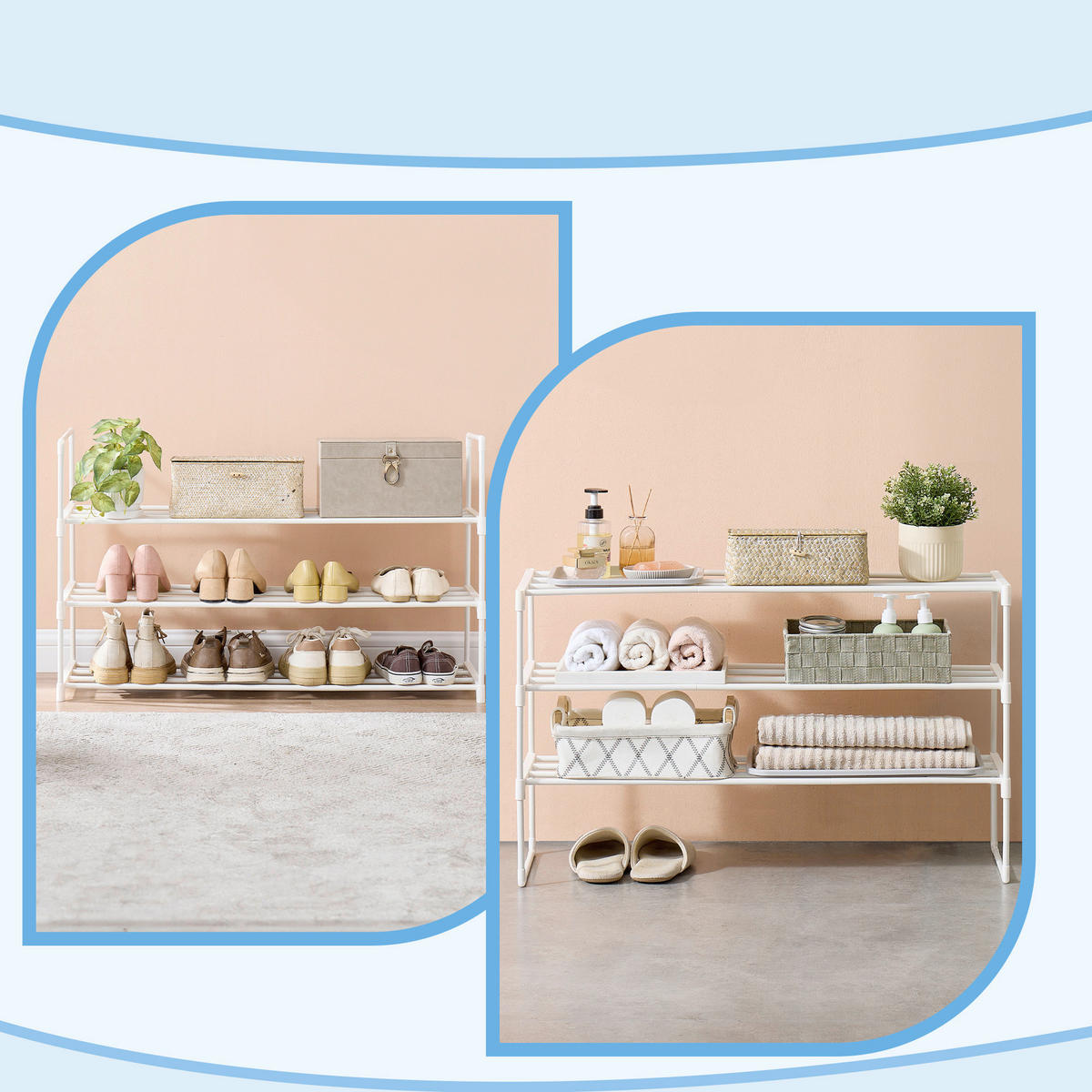 SCHUHREGAL Weiß  - Weiß, Trend, Kunststoff/Metall (92/55/30cm) - Boxxx