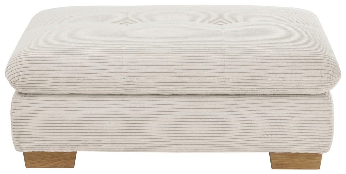 HOCKER Cord Creme  - Eichefarben/Creme, Design, Holz/Textil (106/43/74cm) - SetOne by Musterring