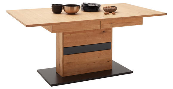 ESSTISCH in Holz, Holzwerkstoff, Metall 180-230/100/77 cm  - Wildeiche/Anthrazit, Natur, Holz/Holzwerkstoff (180-230/100/77cm) - Linea Natura