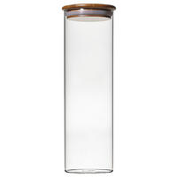 VORRATSDOSE 2 l  - Hellbraun/Klar, Basics, Glas/Holz (9,5/31cm) - Homeware Profession.