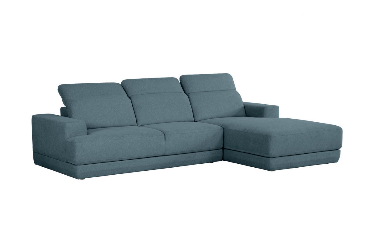 ECKSOFA in Webstoff Blau  - Blau/Schwarz, Design, Kunststoff/Textil (204/293cm) - MID.YOU