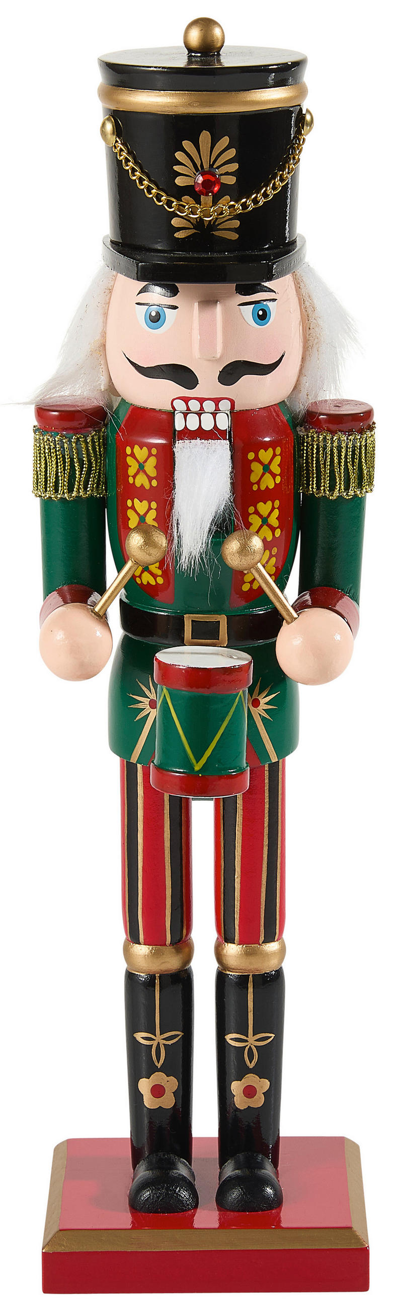 X-Mas Nussknackerfigur Grün, Rot, Schwarz, Weiß, Gold 30.5 cm