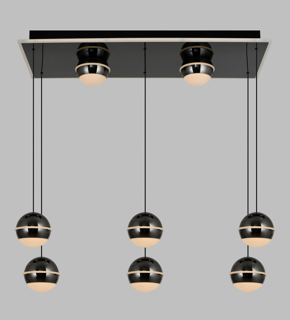 LED-HÄNGELEUCHTE Biarritz 75/150/30 cm  - Schwarzchrom, Design, Kunststoff/Metall (75/150/30cm)