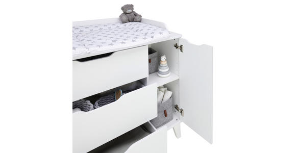 WICKELKOMMODE Michi - Weiß, Trend, Holz/Holzwerkstoff (109,0/94,0/52,4/71,6cm) - My Baby Lou