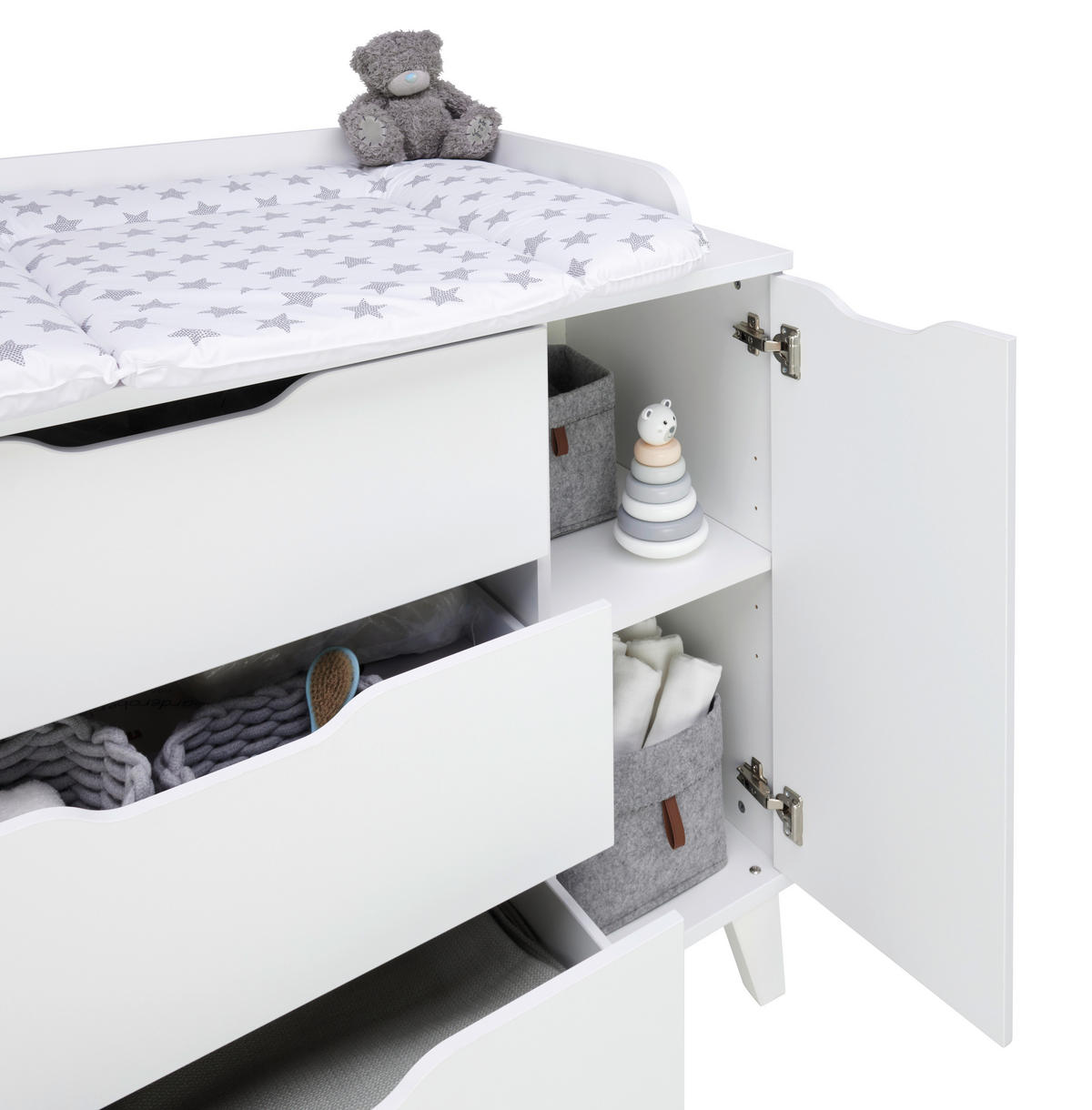 WICKELKOMMODE Michi  - Weiss, Trend, Holz/Holzwerkstoff (109,0/94,0/52,4/71,6cm) - My Baby Lou