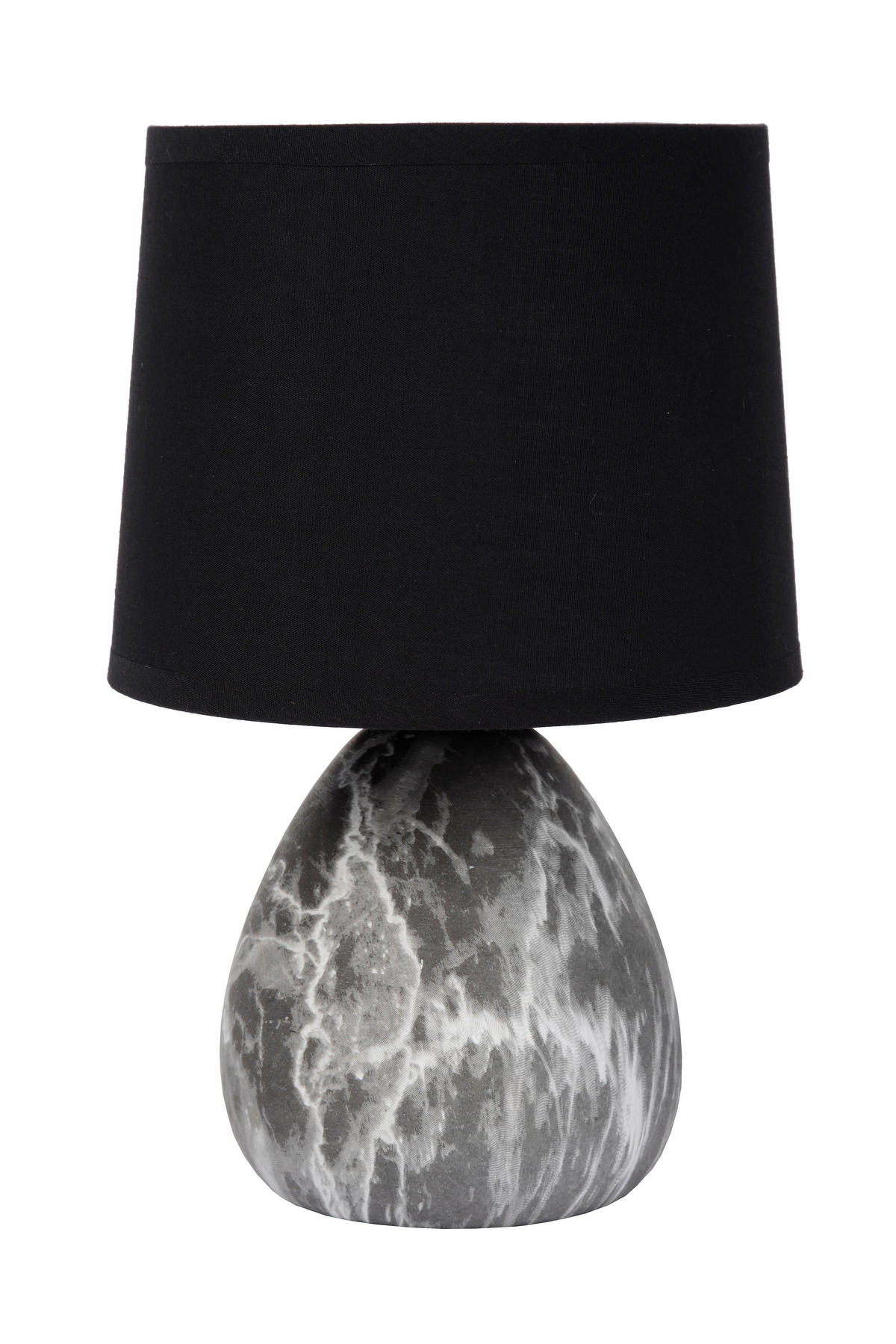 TISCHLEUCHTE 16/16/25.5 cm   - Schwarz/Weiß, Basics, Keramik/Textil (16/16/25.5cm) - Lucide