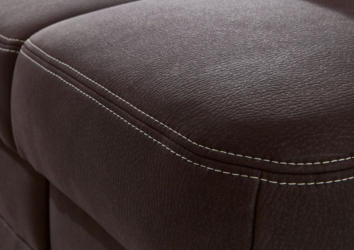 WOHNLANDSCHAFT in Mikrofaser Dunkelbraun  - Eiche Bianco/Dunkelbraun, Konventionell, Holz/Textil (162/327/218cm) - Carryhome
