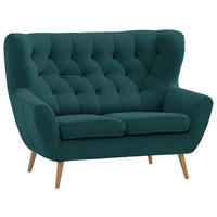 2-SITZER-SOFA in Mikrofaser Grün  - Eichefarben/Beige, Design, Holz/Holzwerkstoff (138/104/92cm) - Stylife