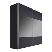 OMARA Z DRSNIMI VRATI, grafit - aluminij/grafit, Design, kovina/steklo (200/216/68cm) - Hom`in