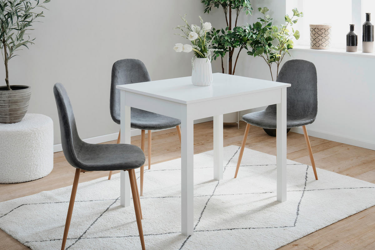 ESSTISCH rechteckig Weiß  - Weiß, MODERN, Holzwerkstoff (90/67/76cm) - MID.YOU
