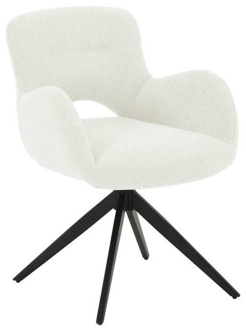 ARMLEHNSTUHL  in Eisen Bouclé  - Schwarz/Weiß, LIFESTYLE, Holz/Textil (63/83/61cm) - MID.YOU
