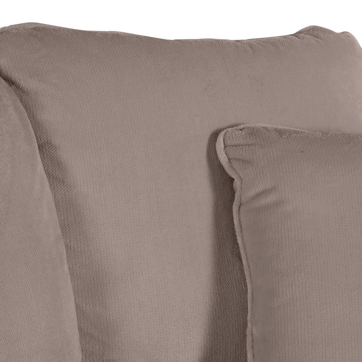 BIG SOFFA i plysch beige  - beige/furufärgad, Trend, trä/textil (273/85/110cm) - MID.YOU